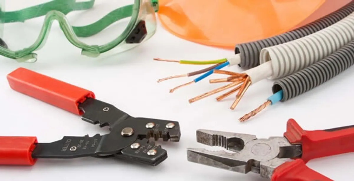 Electrical wiring repair with professional tools and safety equipment in Fort Thomas, KY